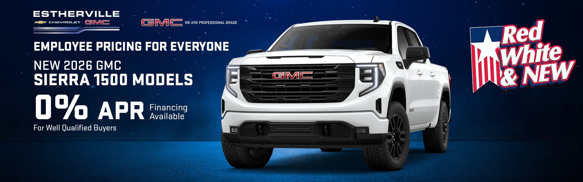 Save on New 2026 GMC Sierra 1500 Models in Estherville, IA