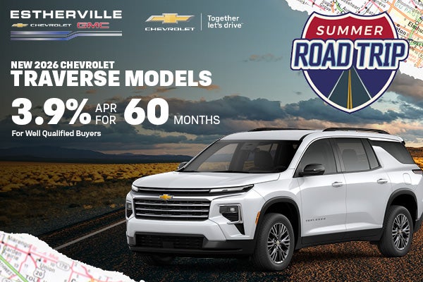 Save on a New 2026 Chevy Traverse in Estherville, IA!