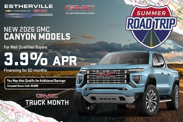 Save on a New 2026 GMC Canyon in Estherville, IA!